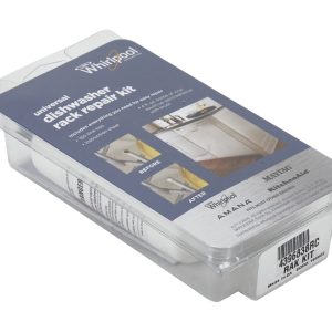 Dishwasher Rack Repair Kit with White Tine Tips and Vinyl Touch-up Paint - Repairs Two Racks and Cover Scratches