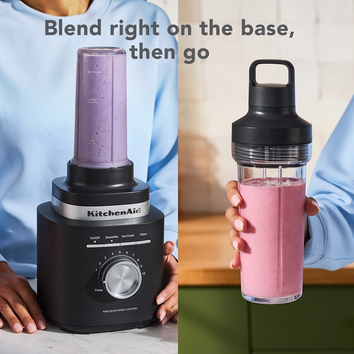 KitchenAid® Pure Power Blender with Personal Blending Jar - Matte Charcoal Grey - Image 4