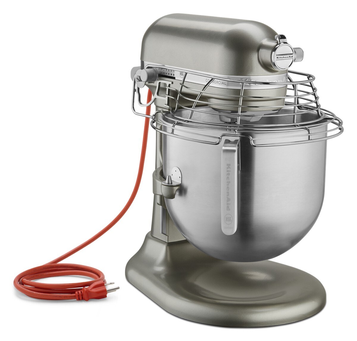 NSF Certified® Commercial Series 8 Quart Bowl-Lift Stand Mixer with Stainless Steel Bowl Guard - Contour Silver - Image 4
