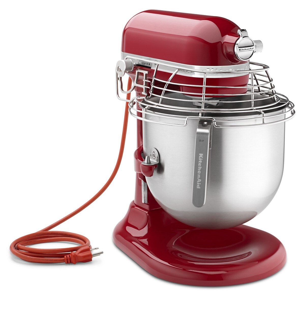 NSF Certified® Commercial Series 8 Quart Bowl-Lift Stand Mixer with Stainless Steel Bowl Guard - Empire Red